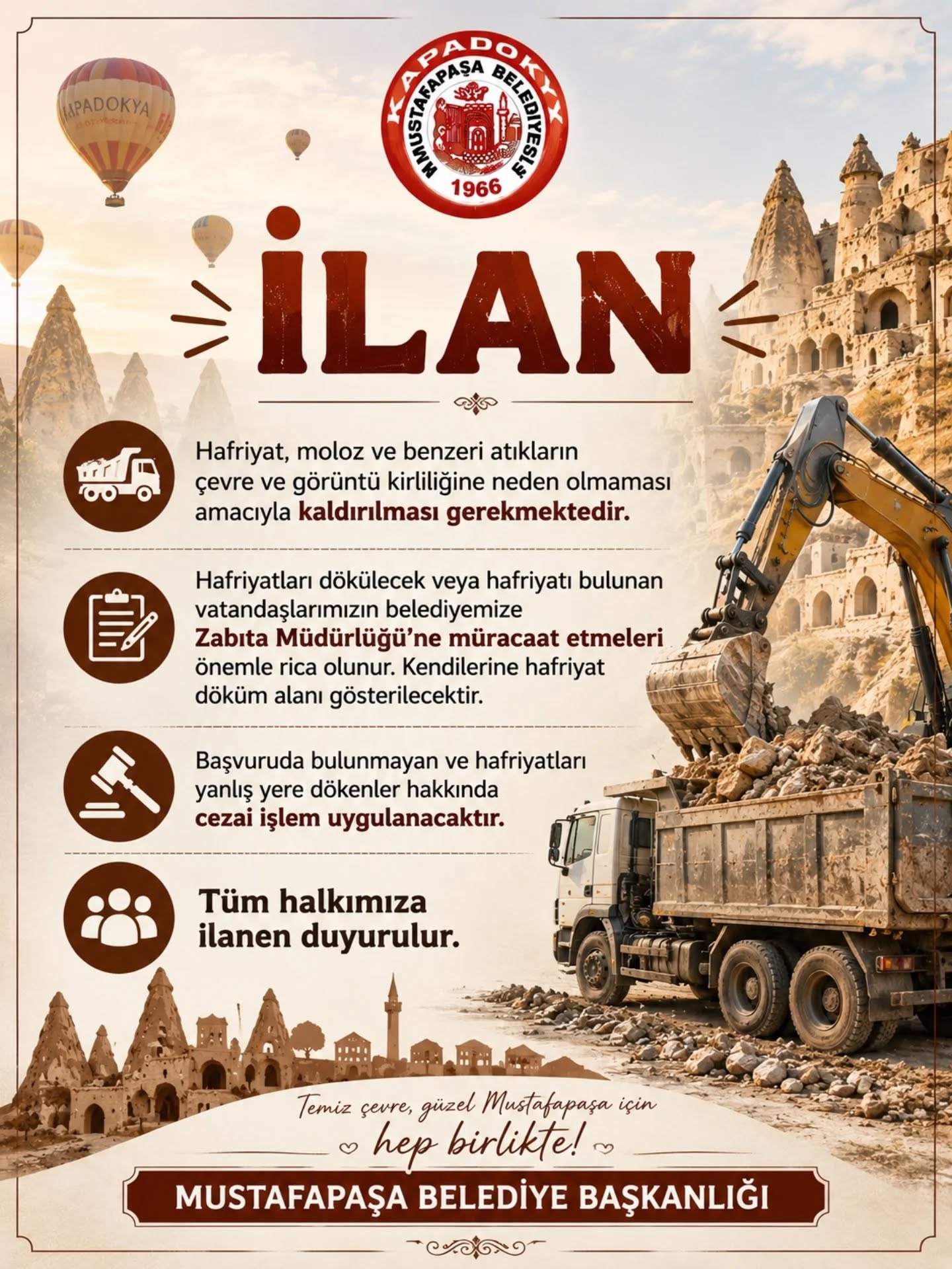 Hafriyat, Moloz v.b. Atıkların Duyurusu